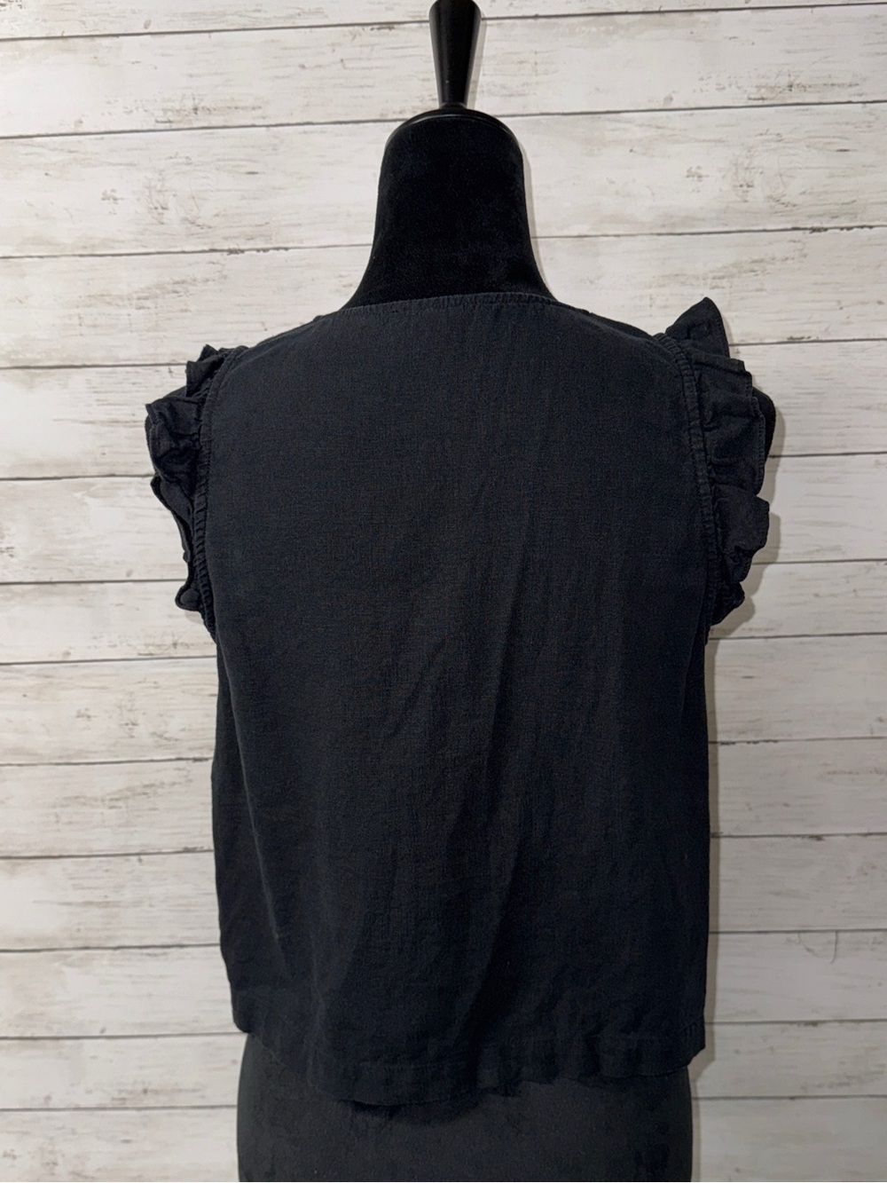 Madewell Ruffle Linen Button Front Top - Picture 4 of 5